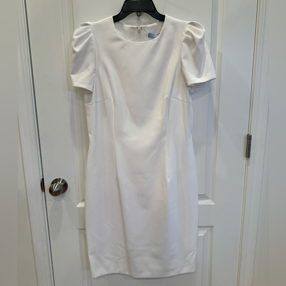 AM puffed sleeves white dress